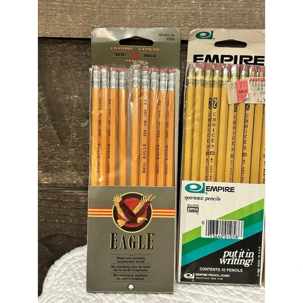 NEW‎ LOT 39 Vintage 10 Empire & 15 Eagle Sparco Pencils USA Made No2 Unsharpened